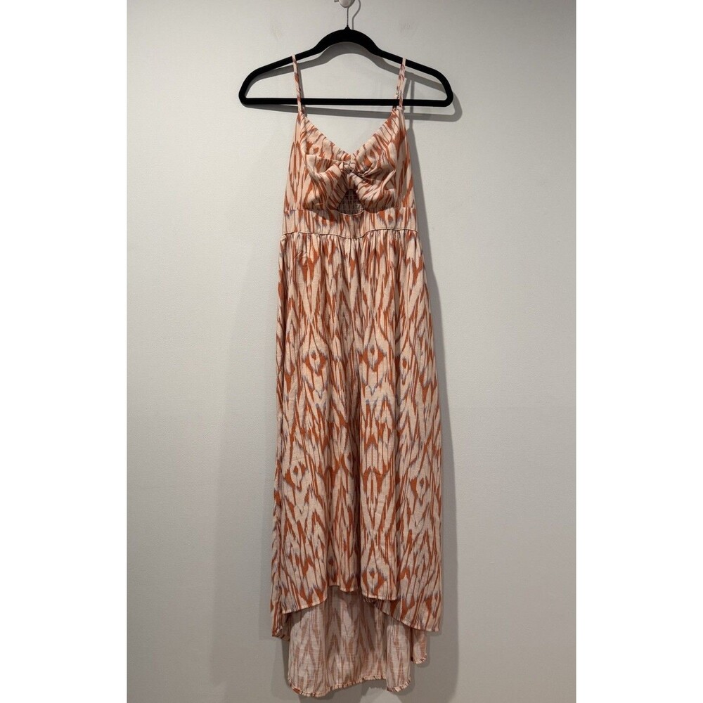 Nine West Ikat High-Low Midi Dress Small Vacation Travel Lightweight Boho Preppy